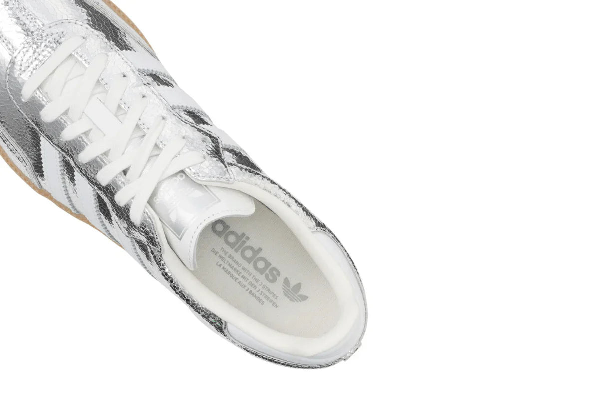 Adidas Samba OG Silver Metallic Cracked Leather Prateado