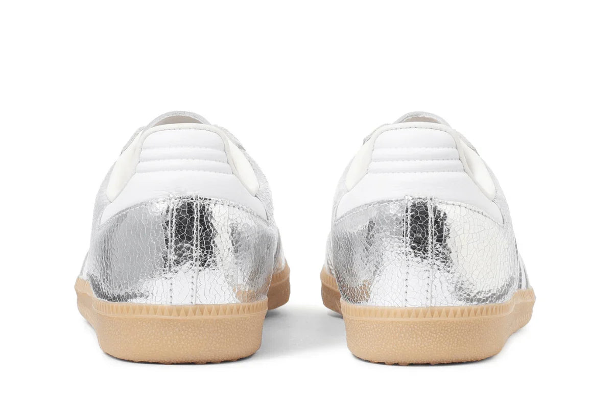 Adidas Samba OG Silver Metallic Cracked Leather Prateado