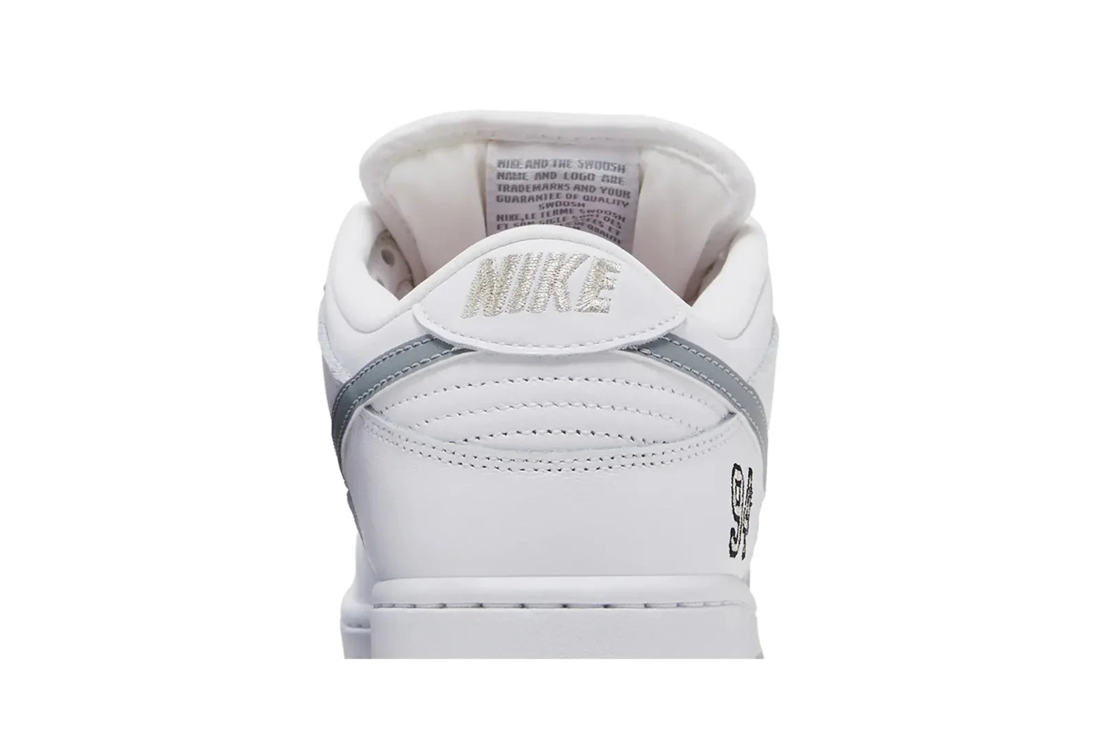 Nike SB Dunk Low Supreme 94 White Metallic Silver Branco